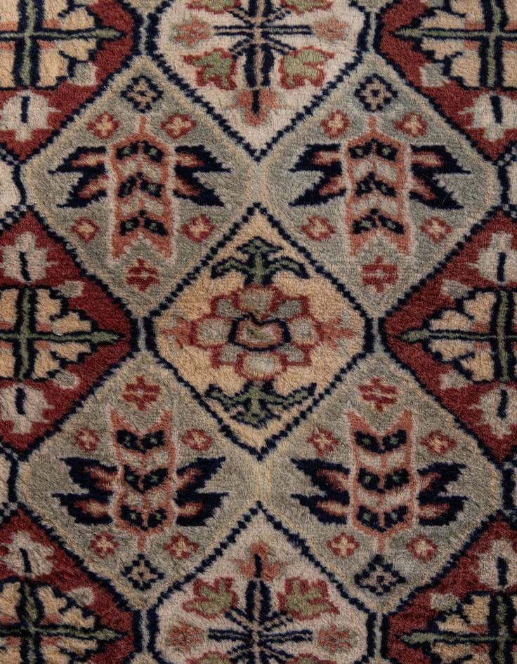 Detail image of  4' 3 x 6'  Hand Knotted Bokhara Oriental Wool Rug