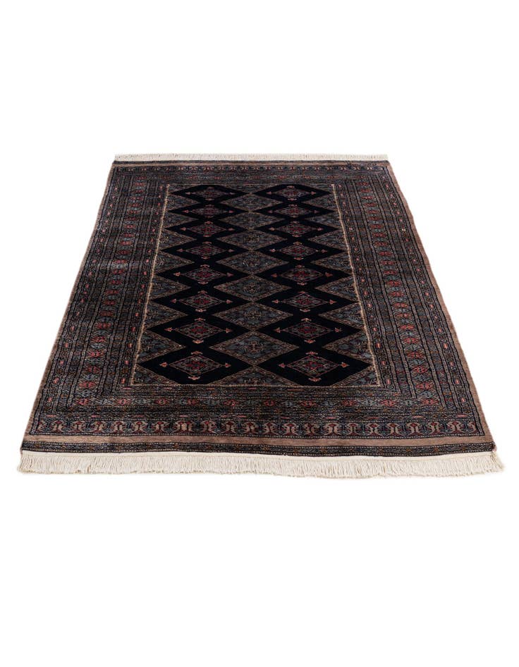 Detail image of  4' 3 x 6' 6  Hand Knotted Bokhara Oriental Wool Rug