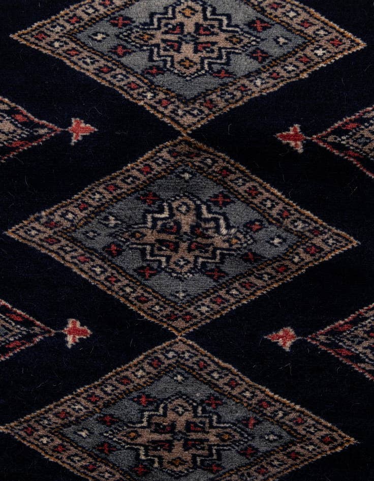 Detail image of  4' 3 x 6' 6  Hand Knotted Bokhara Oriental Wool Rug