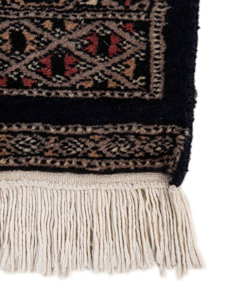 Detail image of  3' 2 x 5'  Hand Knotted Bokhara Oriental Wool Rug