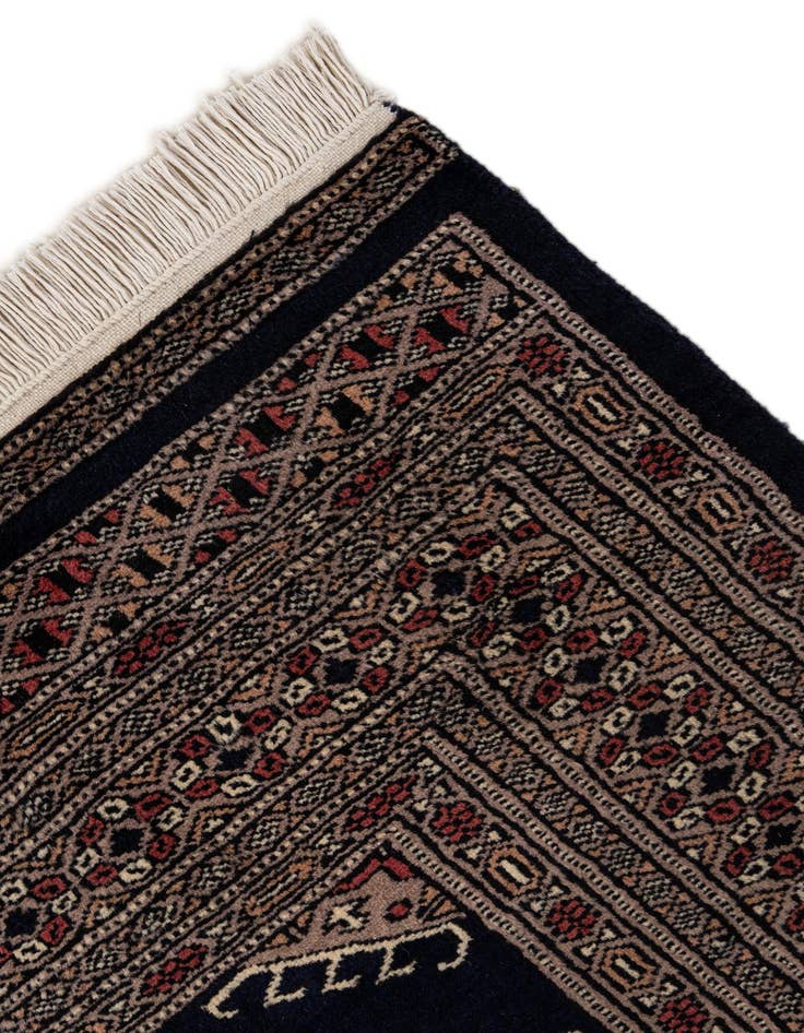 Detail image of  3' 2 x 5'  Hand Knotted Bokhara Oriental Wool Rug