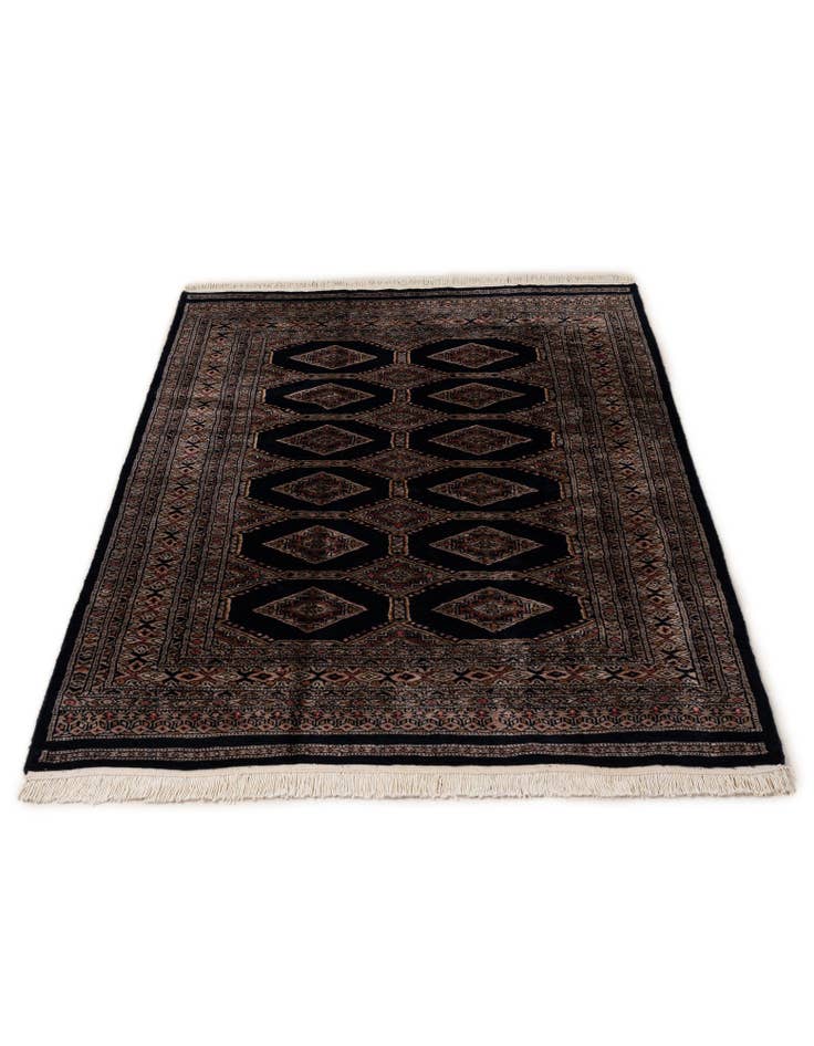 Detail image of  4' 3 x 5' 11  Hand Knotted Bokhara Oriental Wool Rug