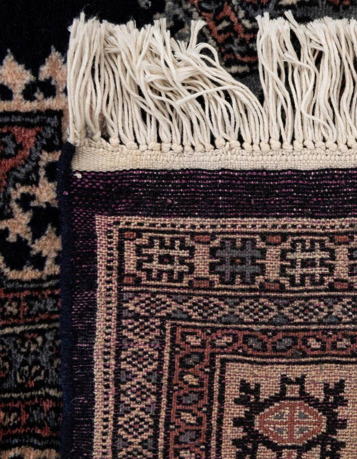Detail image of  4' 2 x 6' 3  Hand Knotted Bokhara Oriental Wool Rug