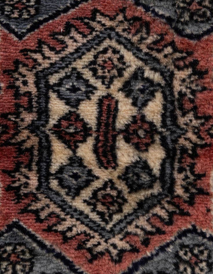 Detail image of  4' 2 x 6' 3  Hand Knotted Bokhara Oriental Wool Rug