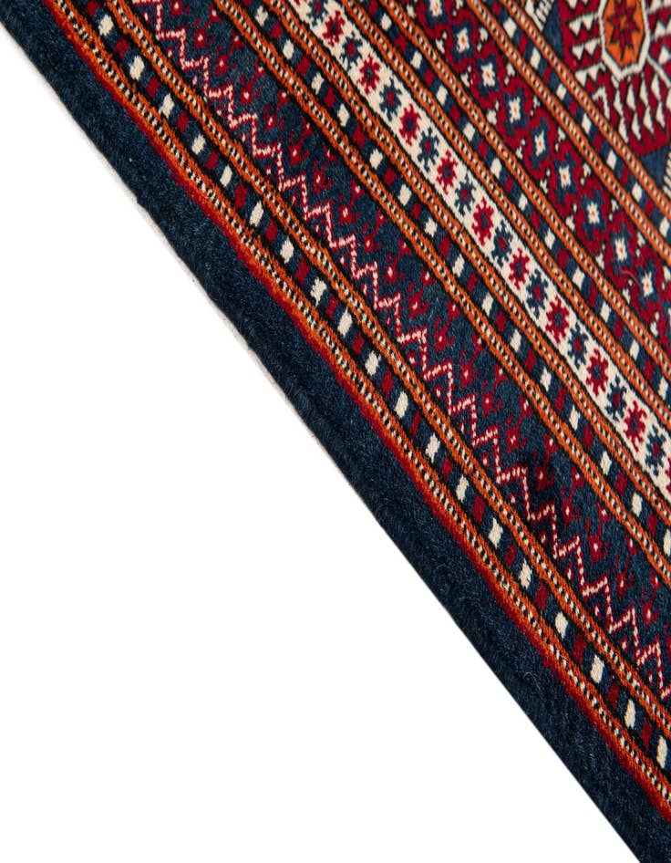 Detail image of  6' 5 x 9' 11  Hand Knotted Bokhara Oriental Wool Rug