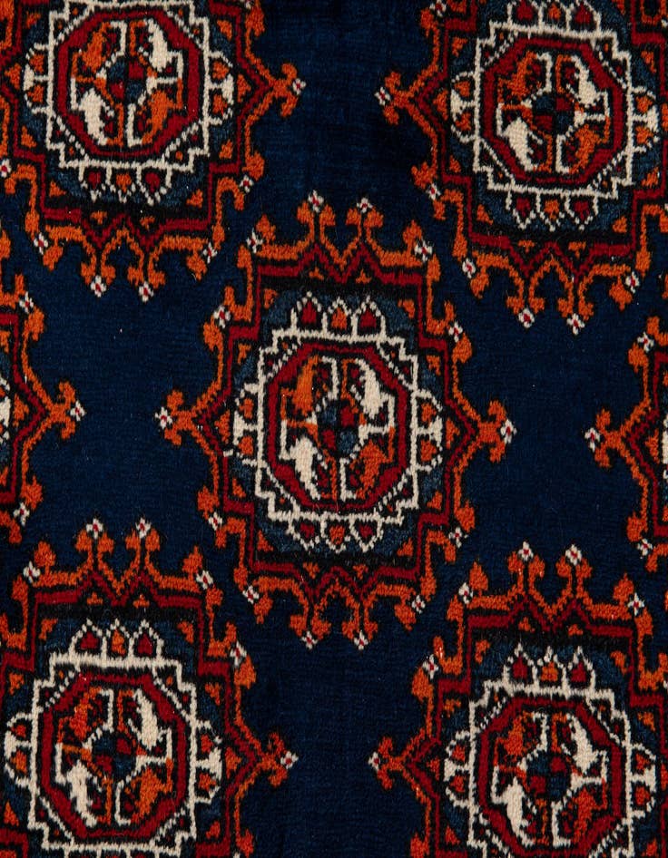 Detail image of  6' 5 x 9' 11  Hand Knotted Bokhara Oriental Wool Rug