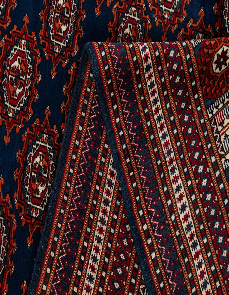 Detail image of  6' 5 x 9' 11  Hand Knotted Bokhara Oriental Wool Rug