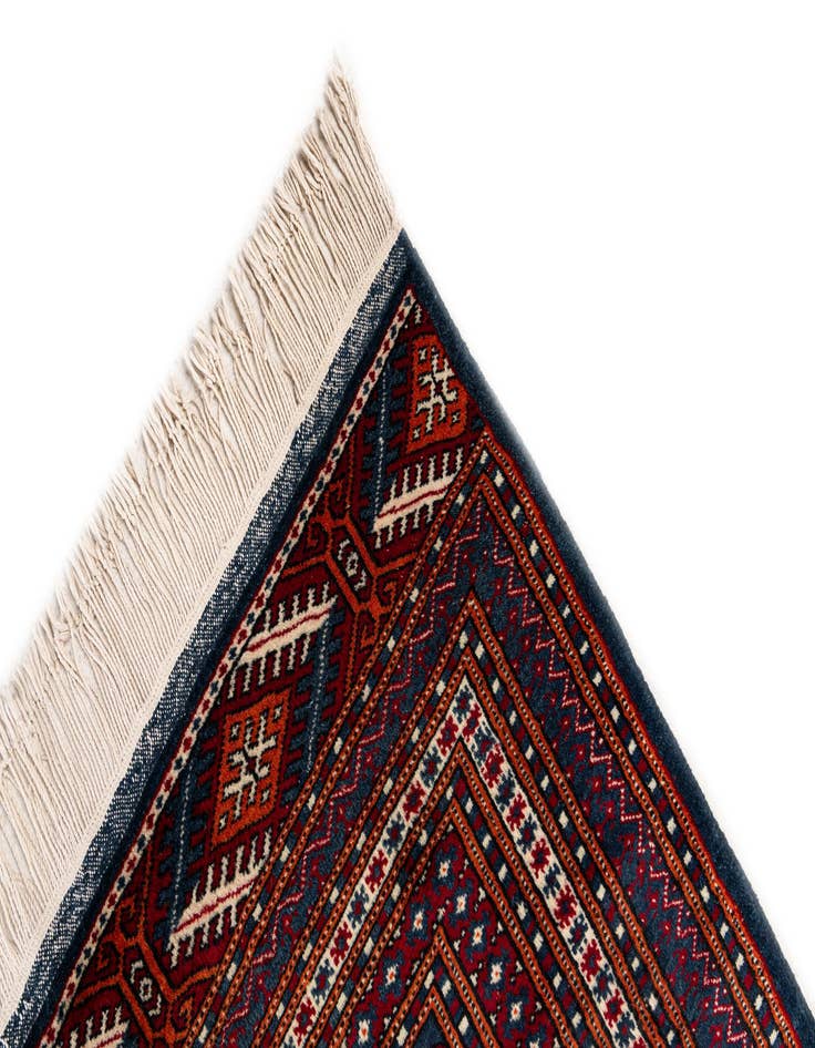 Detail image of  6' 5 x 9' 11  Hand Knotted Bokhara Oriental Wool Rug