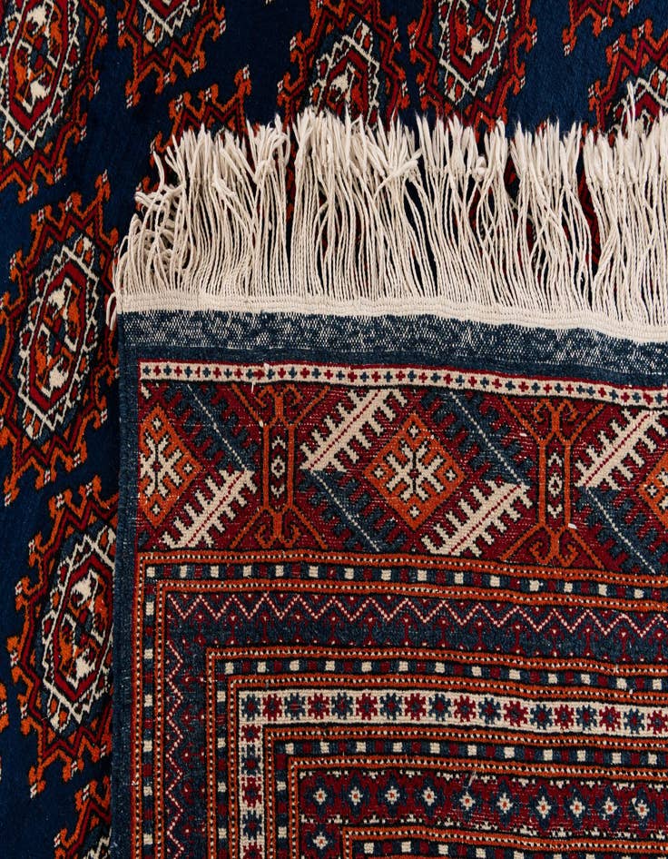 Detail image of  6' 5 x 9' 11  Hand Knotted Bokhara Oriental Wool Rug