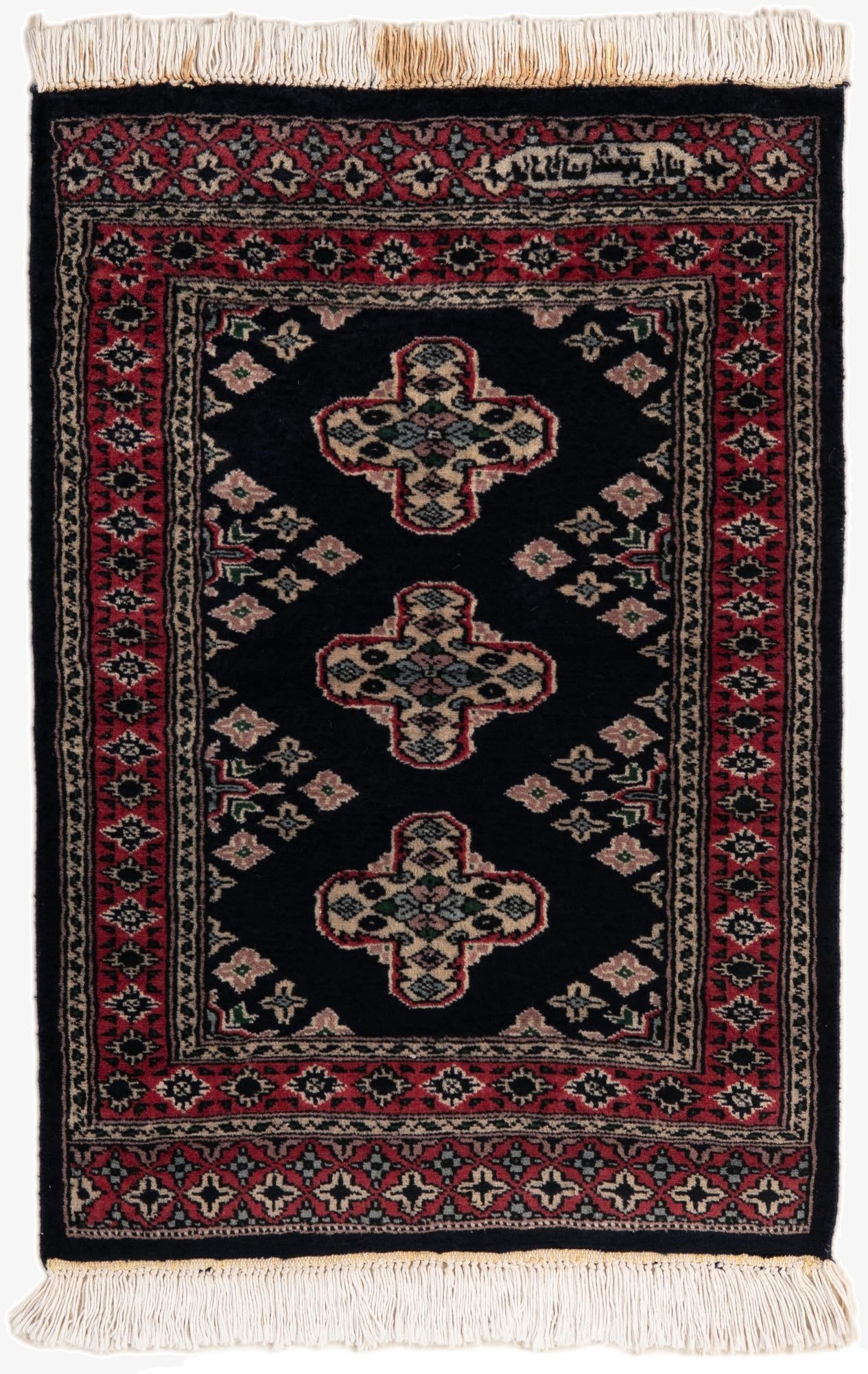  2' 2 x 3'  Hand Knotted Bokhara Oriental Wool Rug