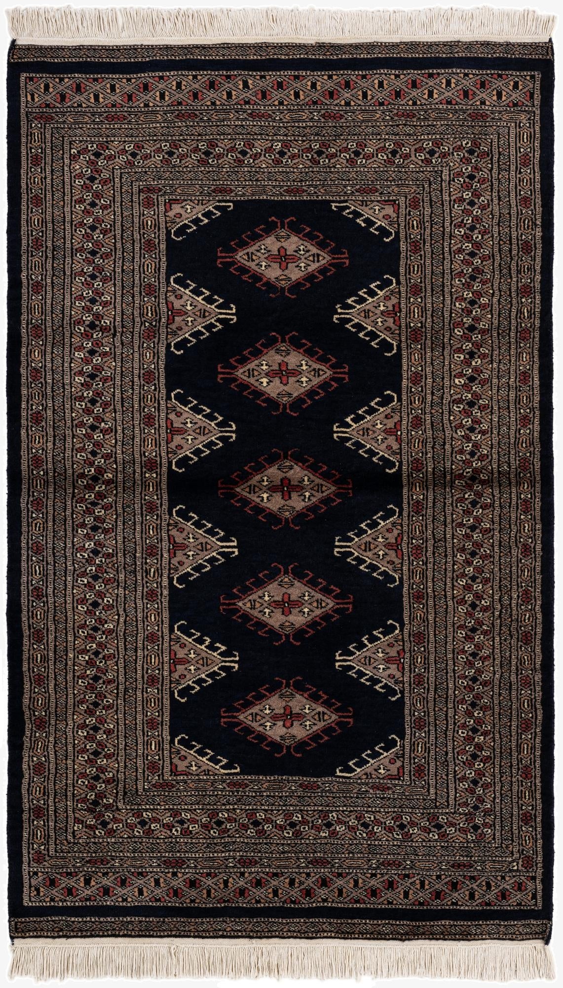  3' 2 x 5'  Hand Knotted Bokhara Oriental Wool Rug