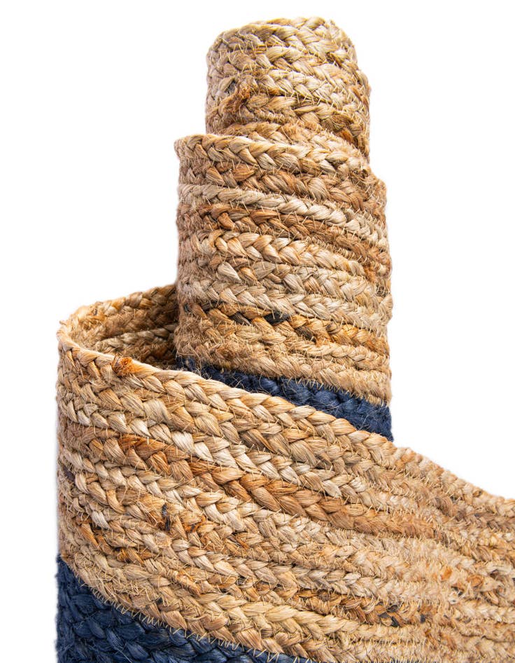 Detail image of  4' 1 x 6' 1  Hand Braided Jute Rug