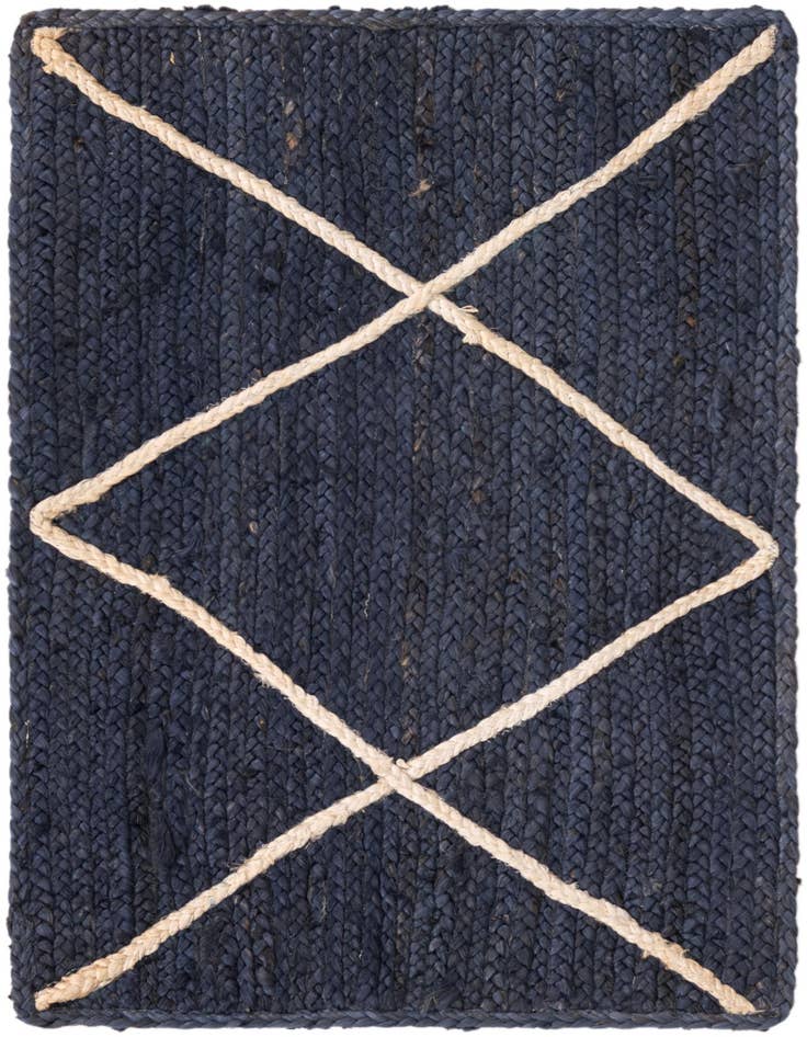 Detail image of  2' x 3' 1  Hand Braided Jute Rug