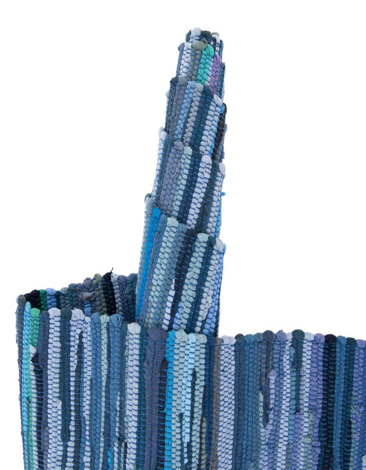 Detail image of  2' 2 x 3'  Hand Woven Chindi Cotton Rug