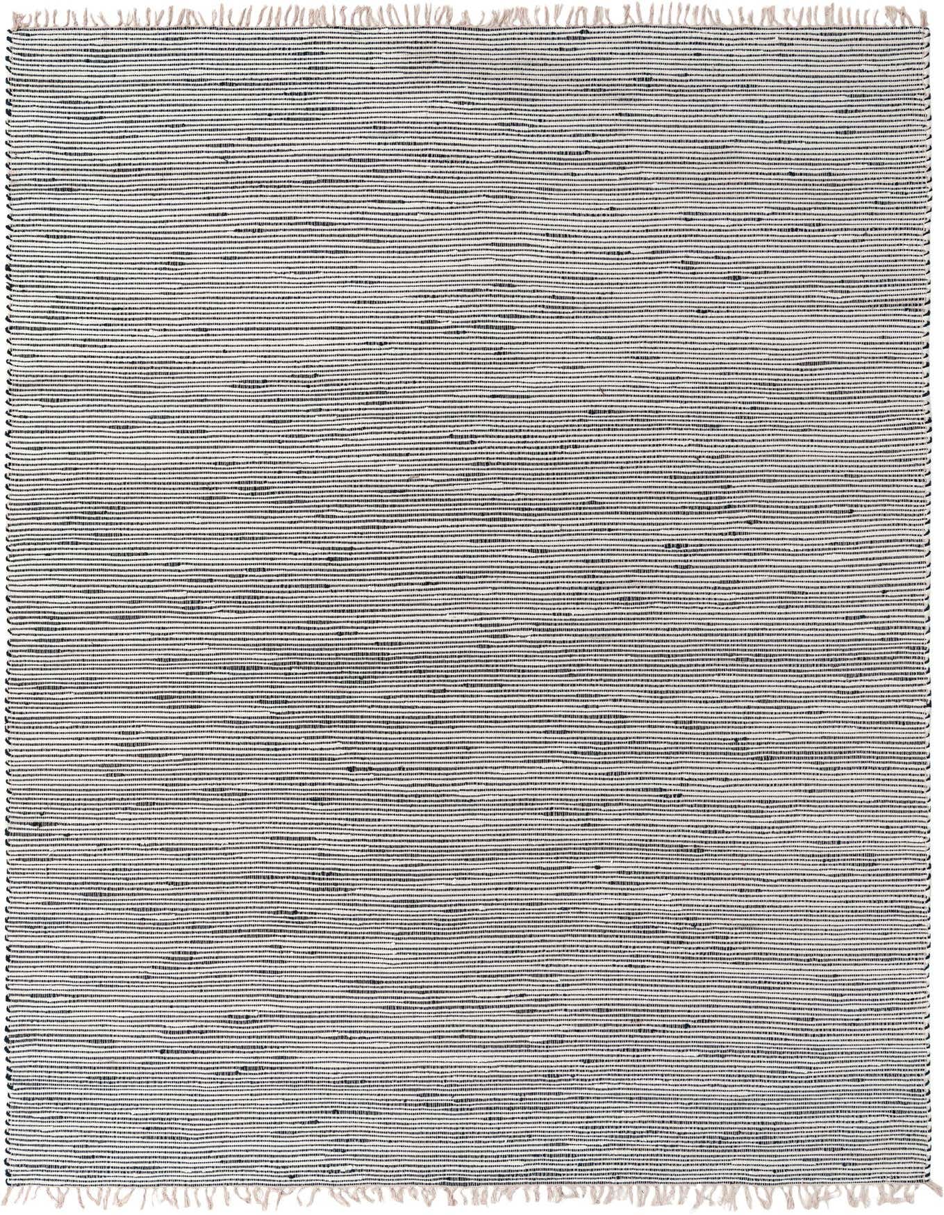 A 10x14 rectangular Rugs.com Chindi Jute rug featuring a textured flatweave in varying shades of blue, with fringe on the ends.