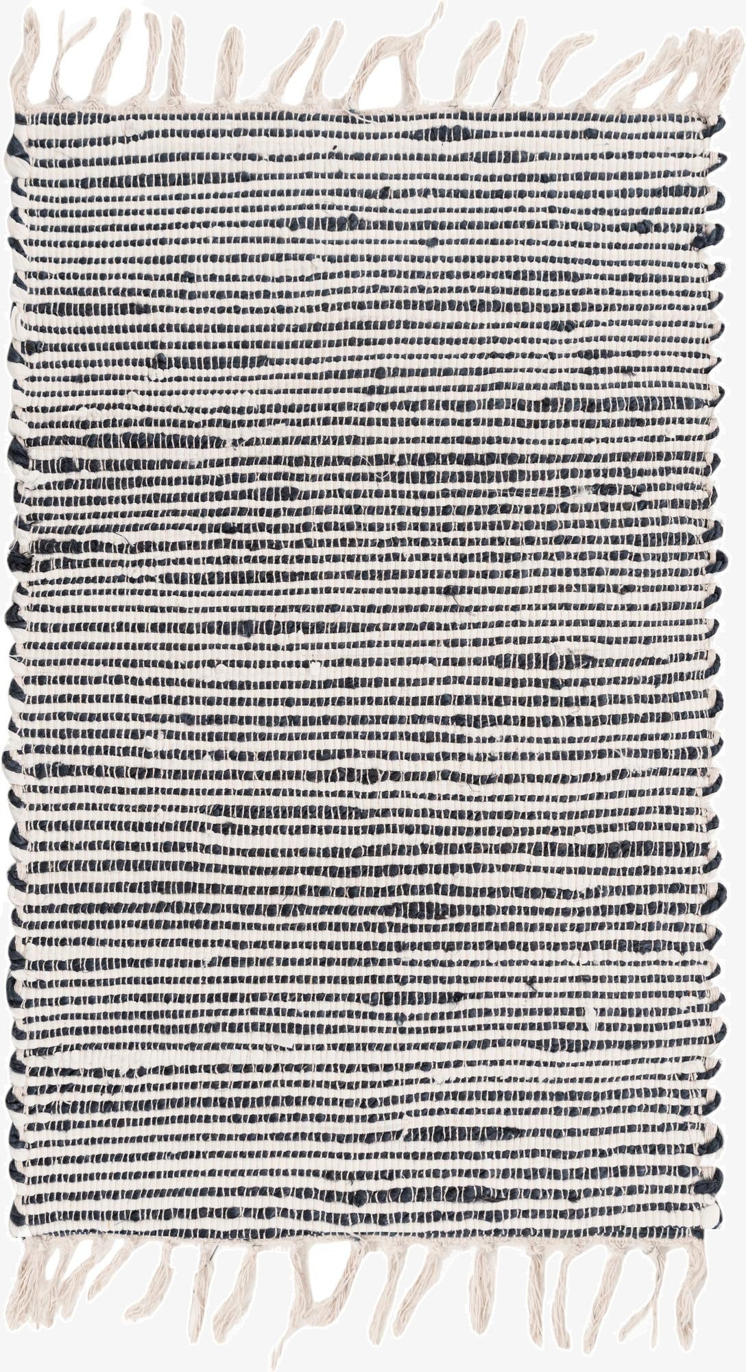  2' x 3' 1  Hand Woven Chindi Jute Rug