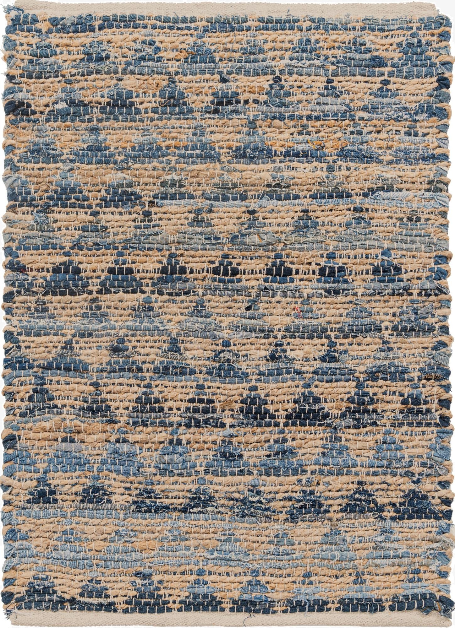  2' x 3' 1  Hand Woven Chindi Jute Rug
