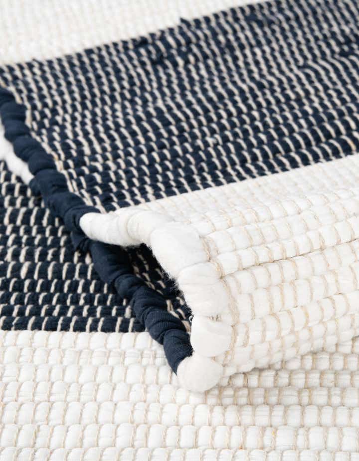 Navy Blue 2' x 3' 1 Hand Woven Chindi Rag Rug | Rugs.com