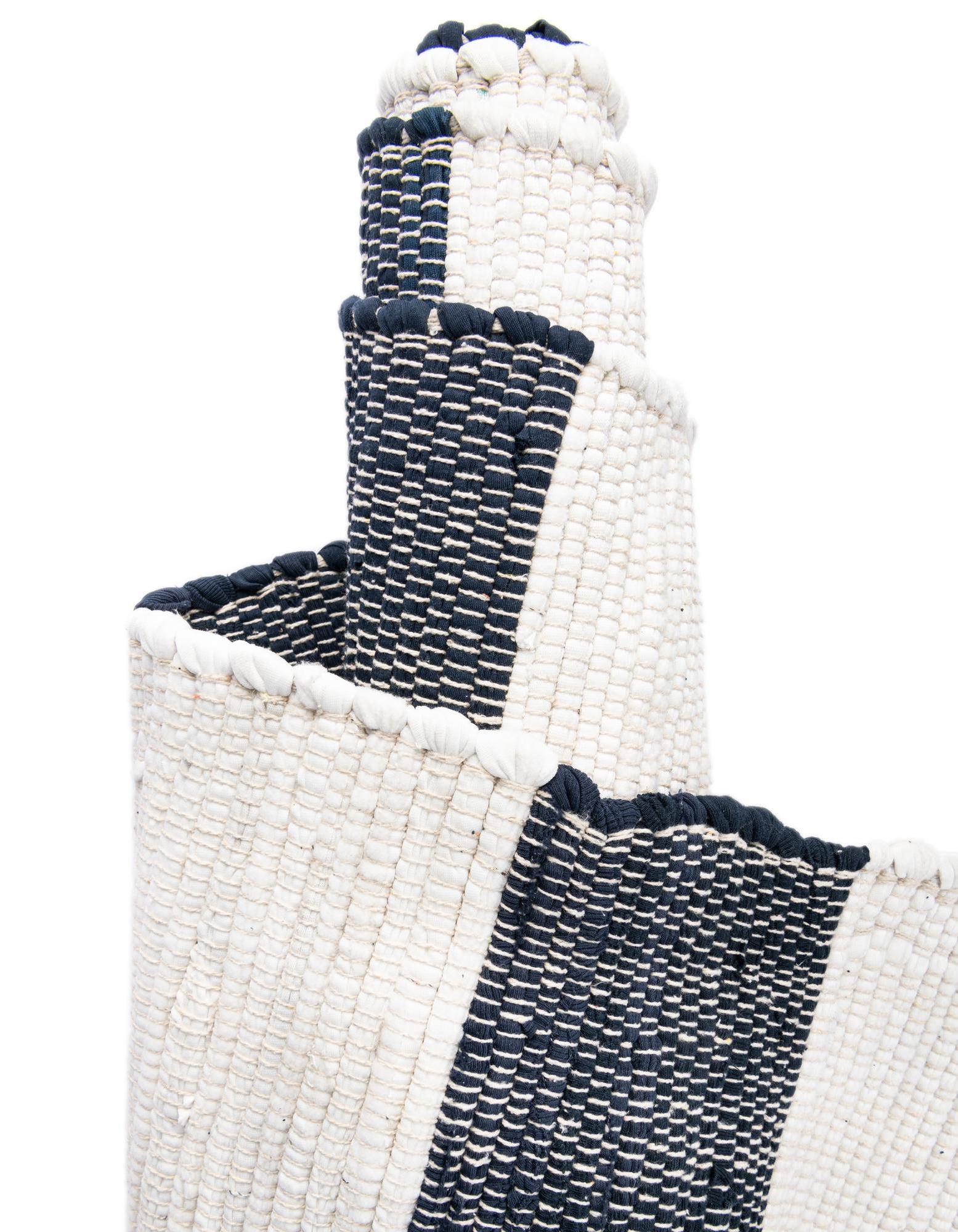 Navy Blue 5' 1 x 8' Hand Woven Chindi Rag Rug | Rugs.com