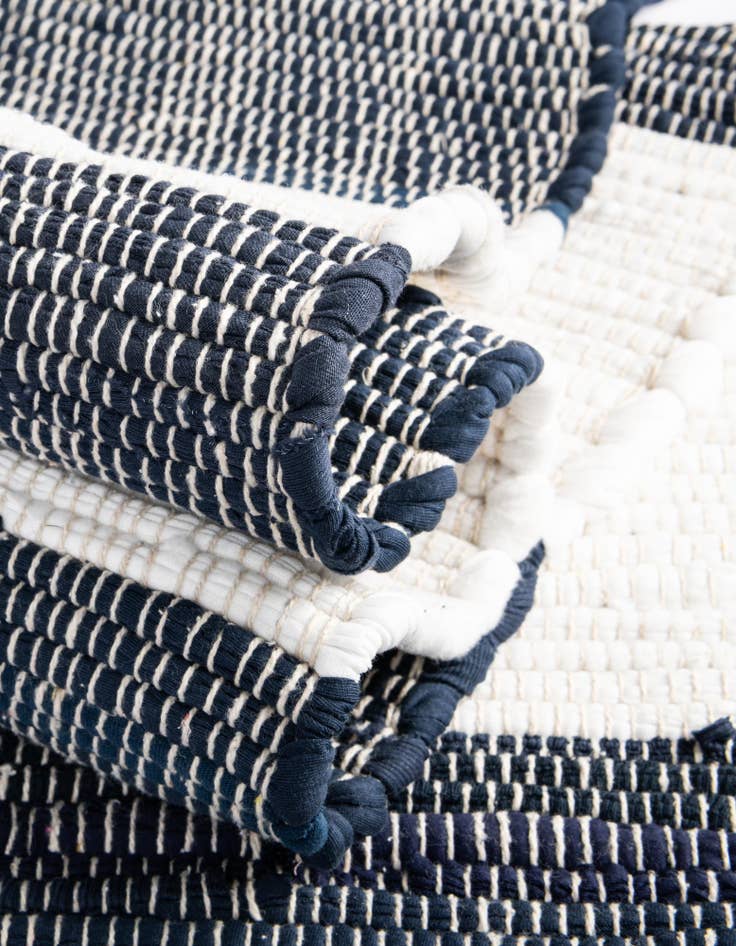 Detail image of  2' x 3' 1  Hand Woven Chindi Rag Rug