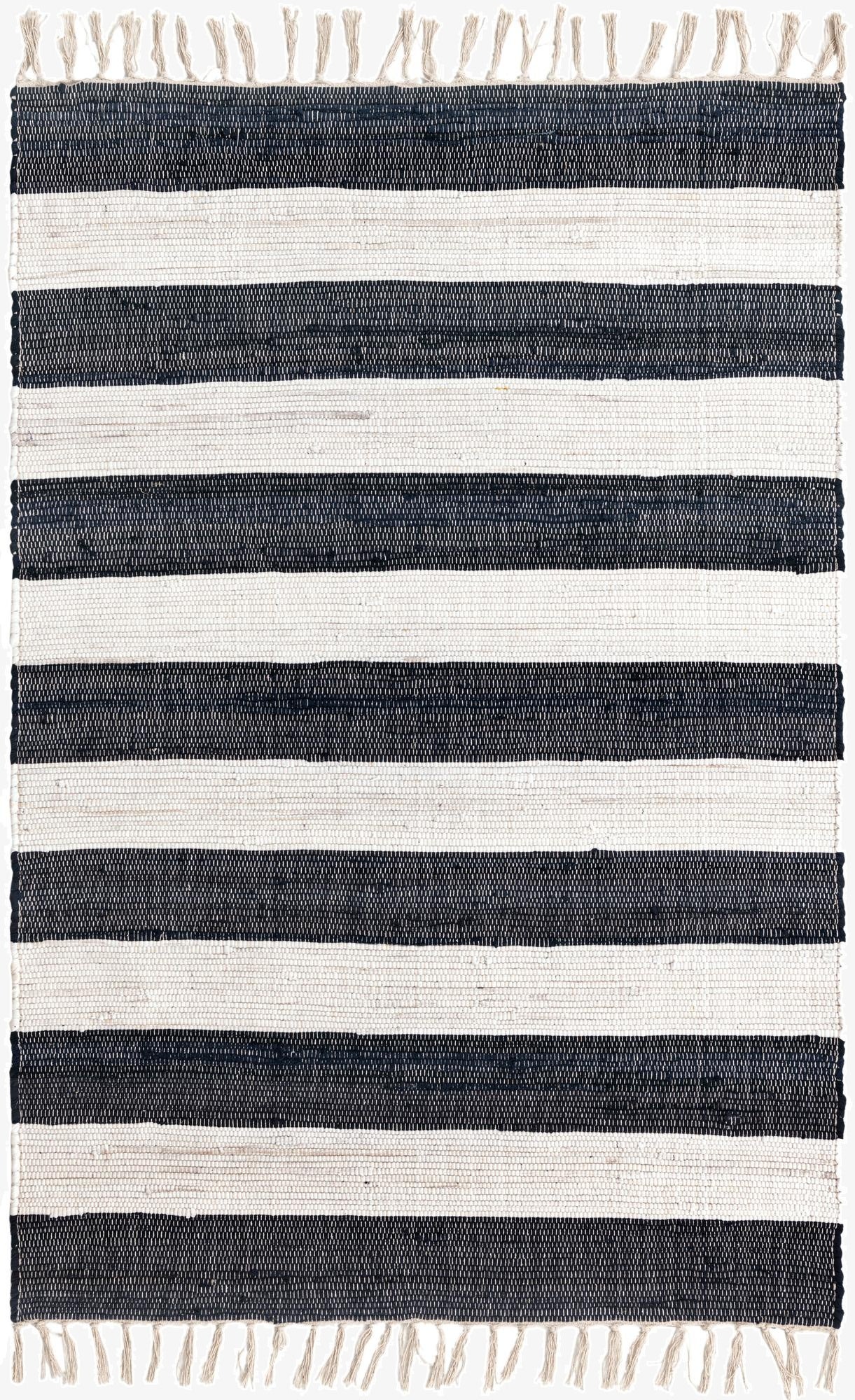  4' 1 x 6' 1  Hand Woven Chindi Rag Rug