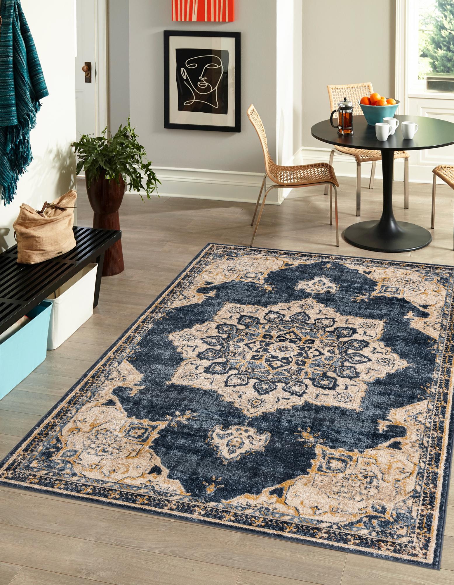 Navy Blue 8' x 10' Eden Rug | Rugs.com