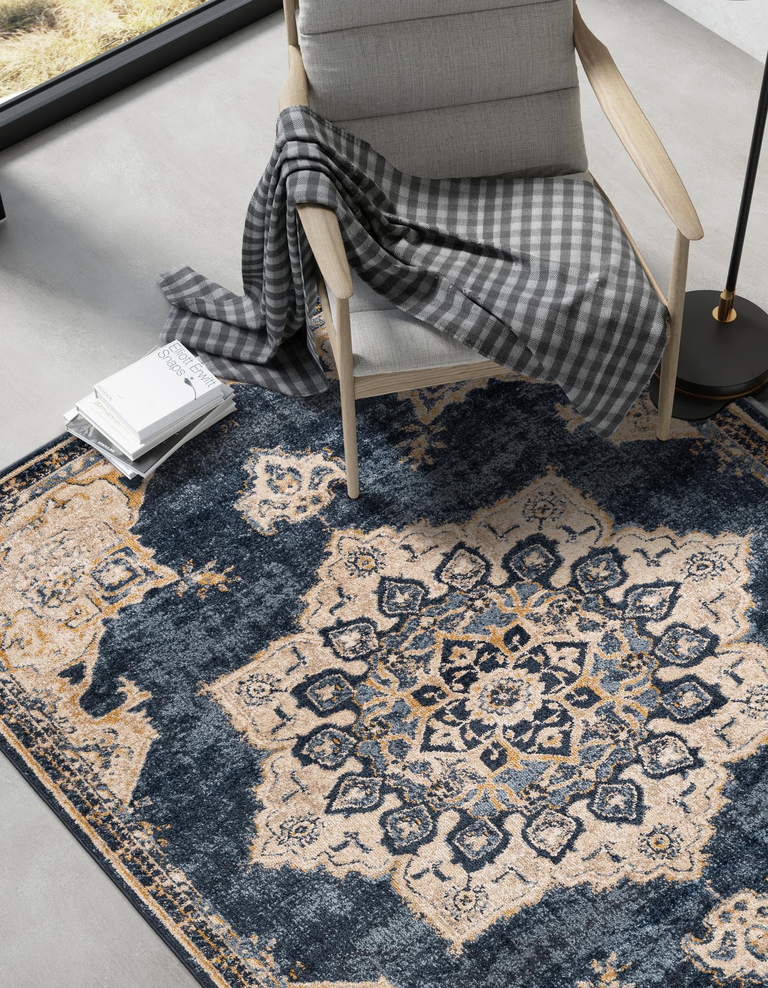 Navy Blue 8' x 10' Eden Rug | Rugs.com