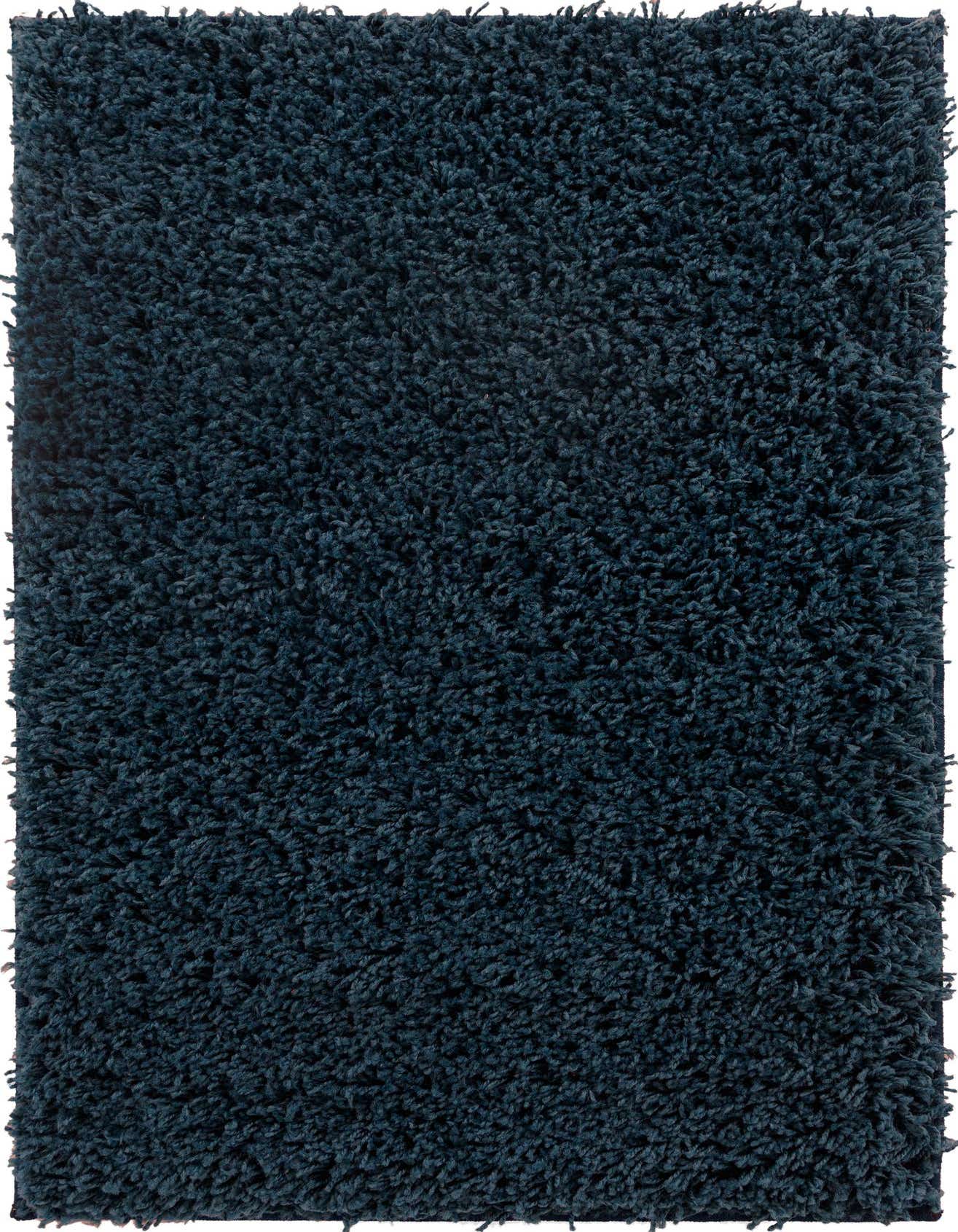 A rectangular 2x3 navy blue shag rug with a plush, textured pile, perfect for adding comfort to any indoor space.