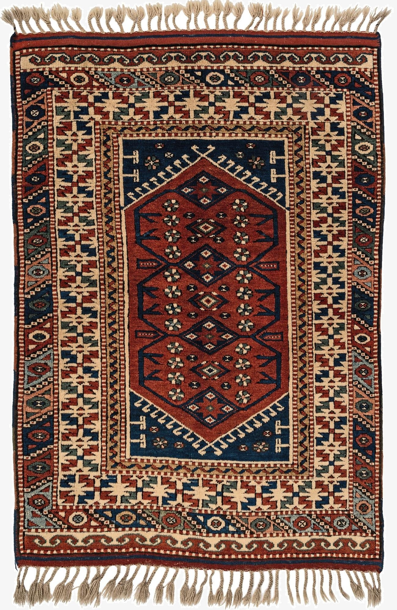  3' 5 x 5' 1  Hand Knotted Fars Oriental Wool Rug