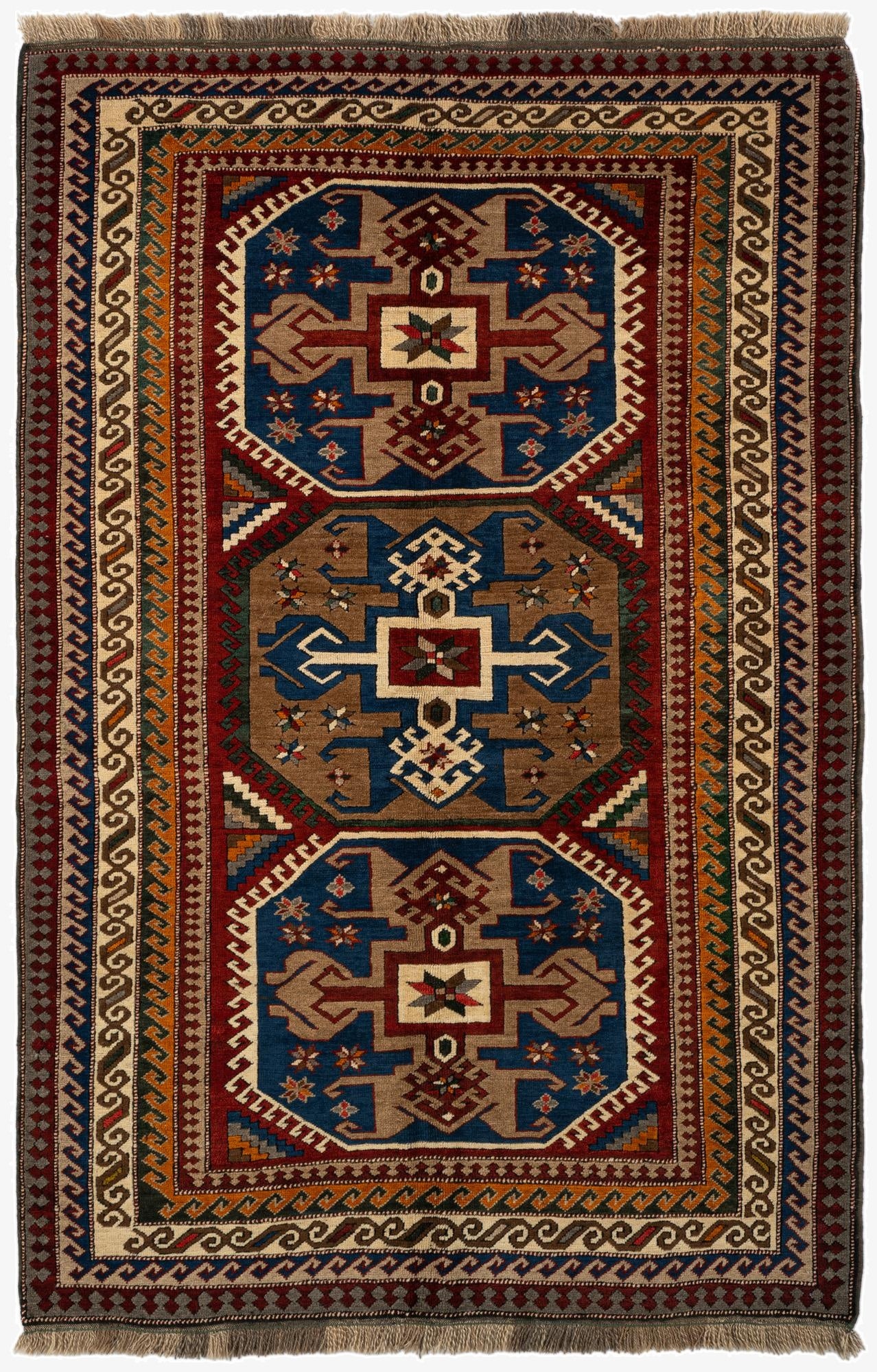  4' 10 x 7' 4  Hand Knotted Fars Wool Rug