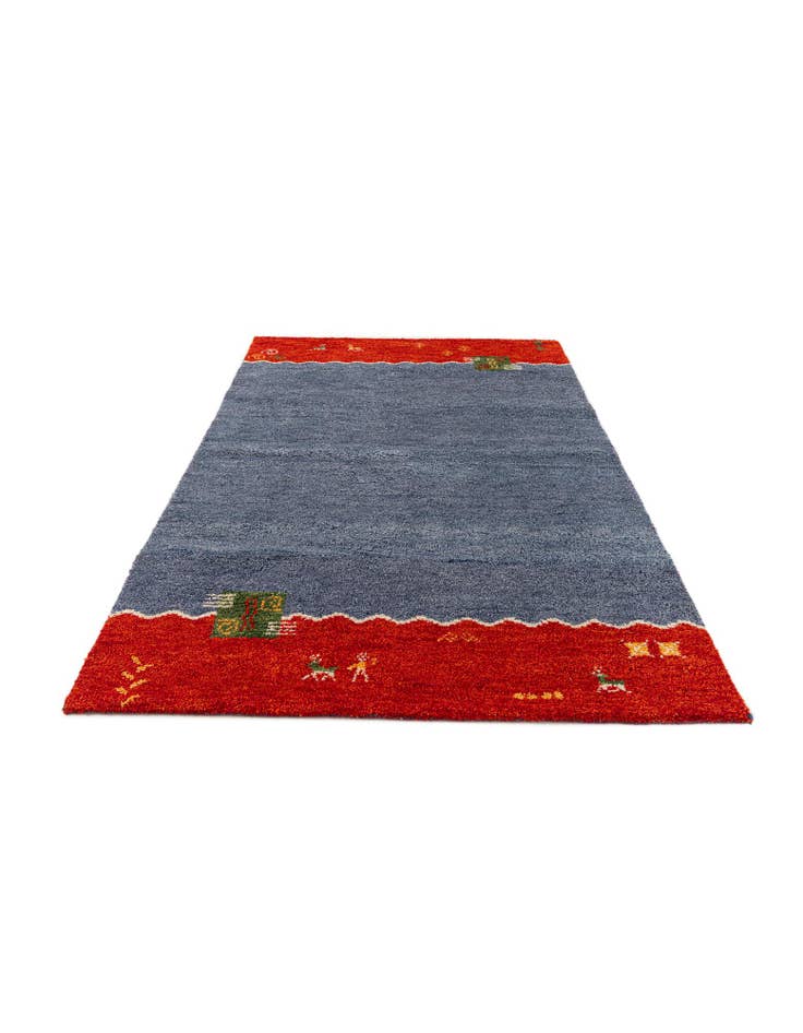 Detail image of  4' x 5' 10  Hand Knotted Gabbeh Wool Rug