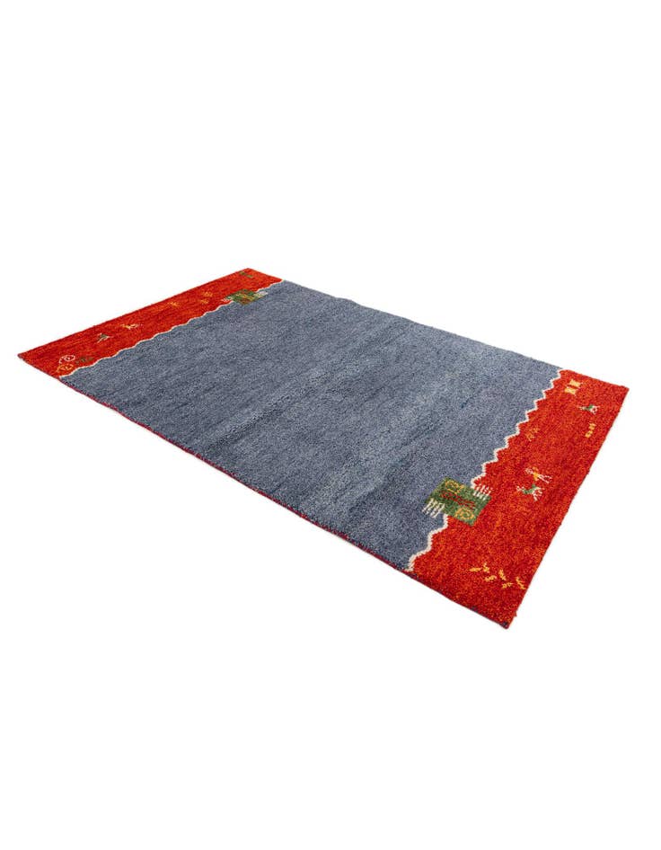 Detail image of  4' x 5' 10  Hand Knotted Gabbeh Wool Rug