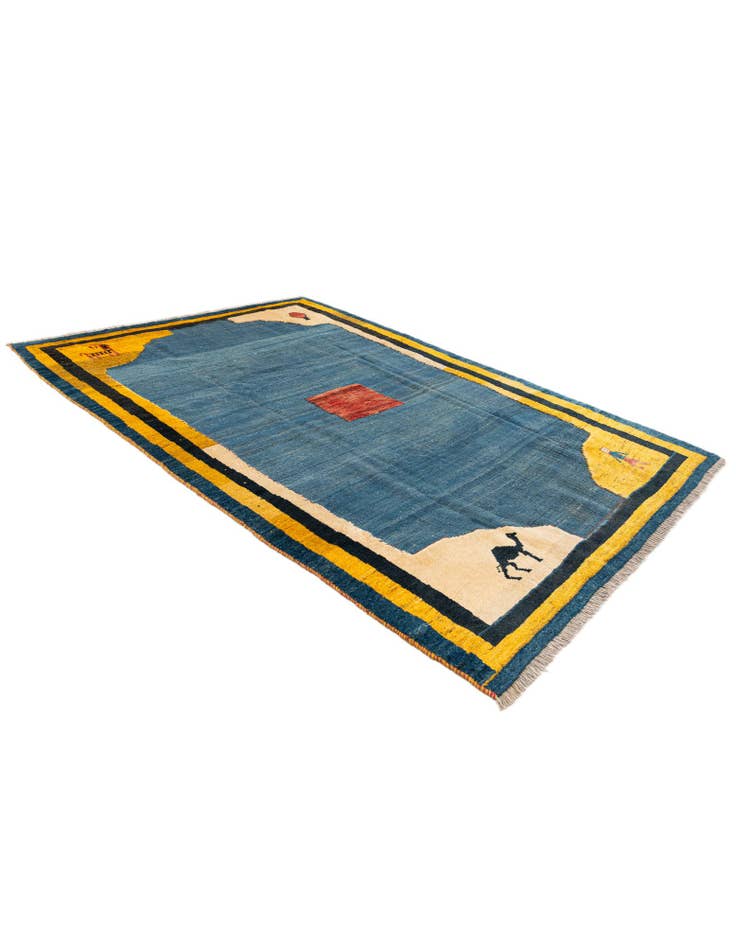 Detail image of  7' x 9' 6  Hand Knotted Gabbeh Persian Wool Rug