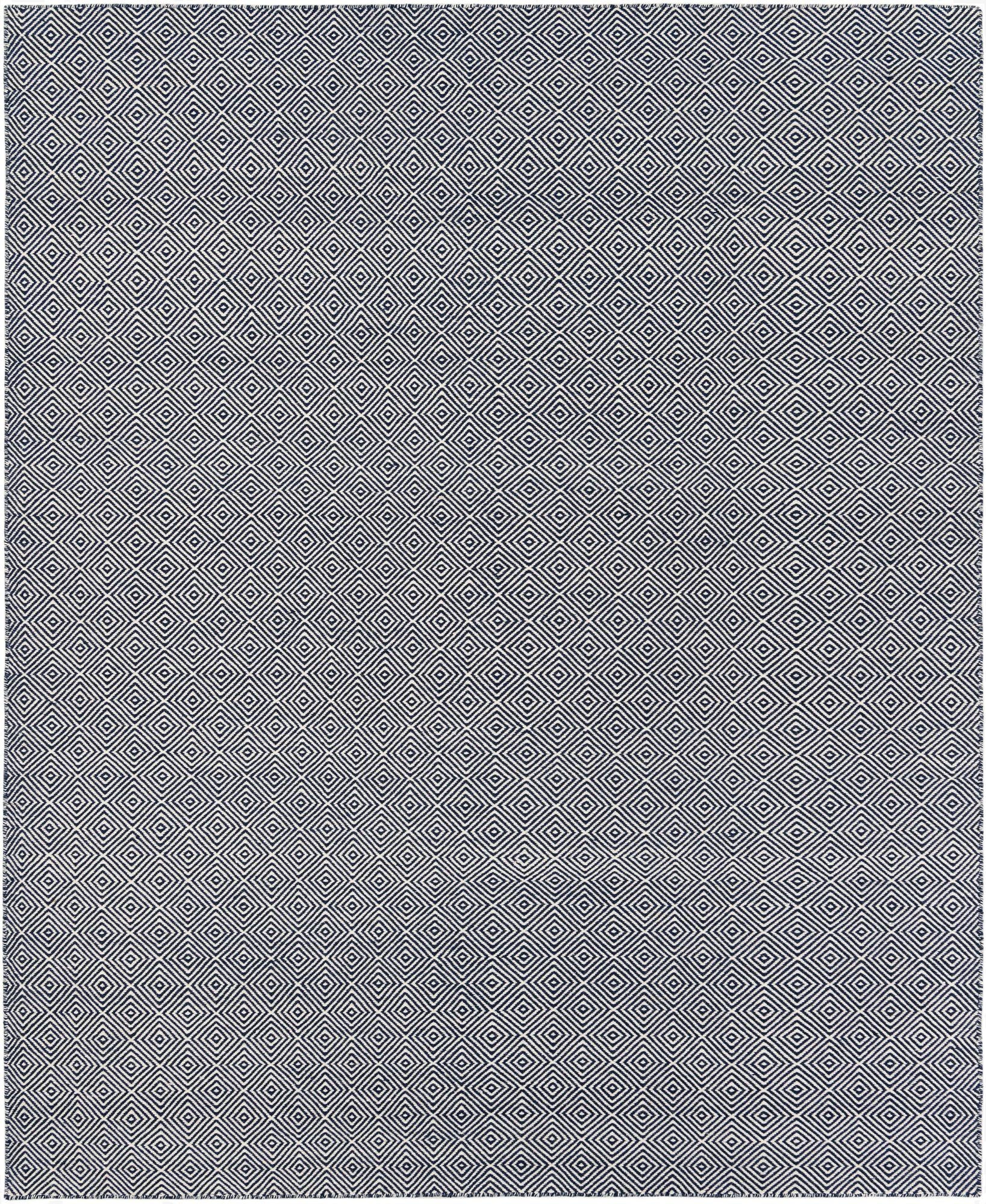  7' 10 x 10'  Hand Woven Geo Trellis Flatweave Rug