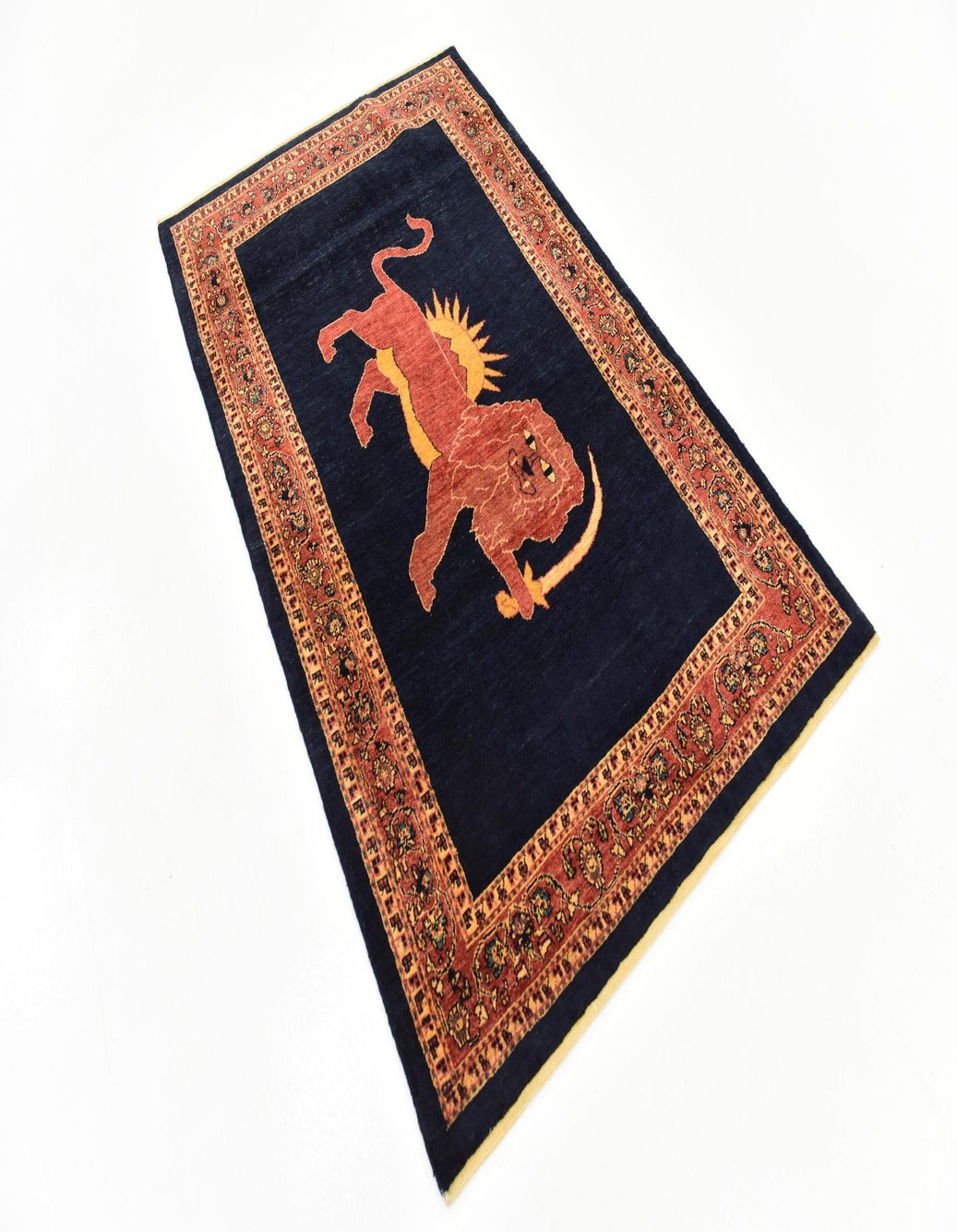 Navy Blue 3' 9 x 6' 5 Hand Knotted Ghashghaei Persian Wool Rug