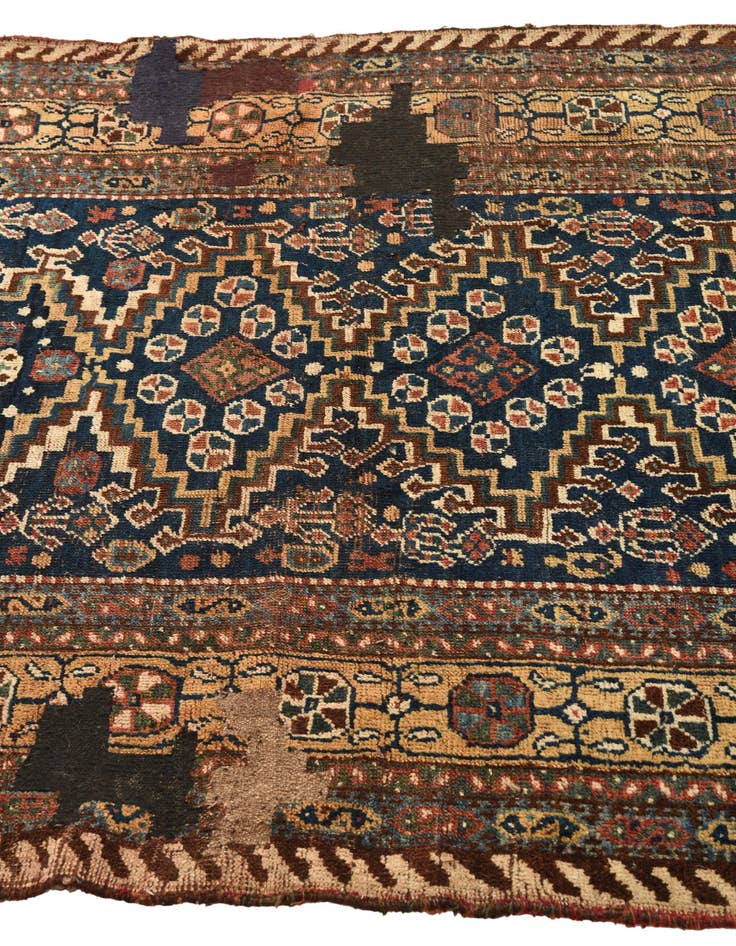 Detail image of 4' 4 x 5' 5 Hand Knotted Ghashghaei Persian Wool Rug