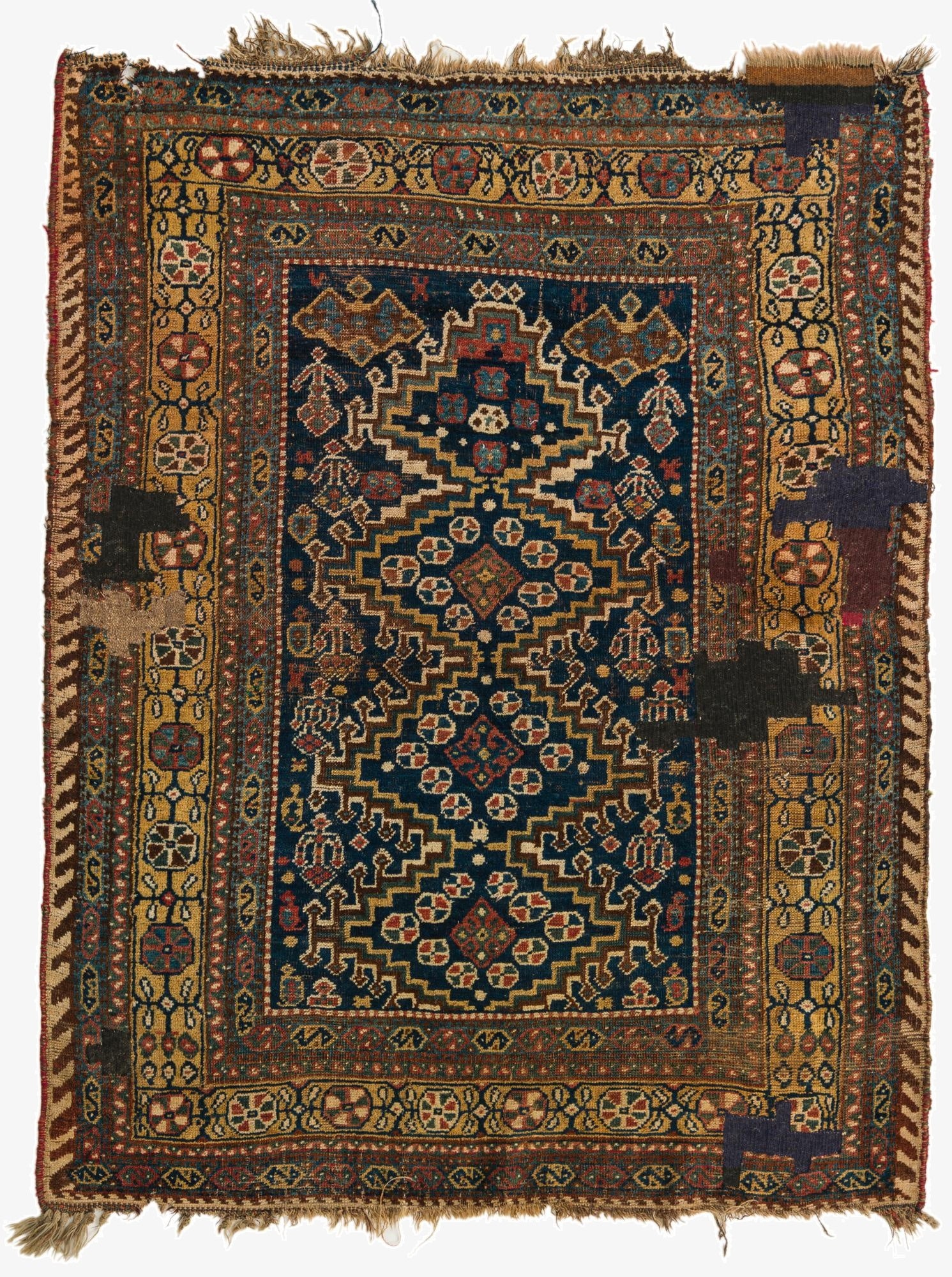  4' 4 x 5' 5  Hand Knotted Ghashghaei Persian Wool Rug