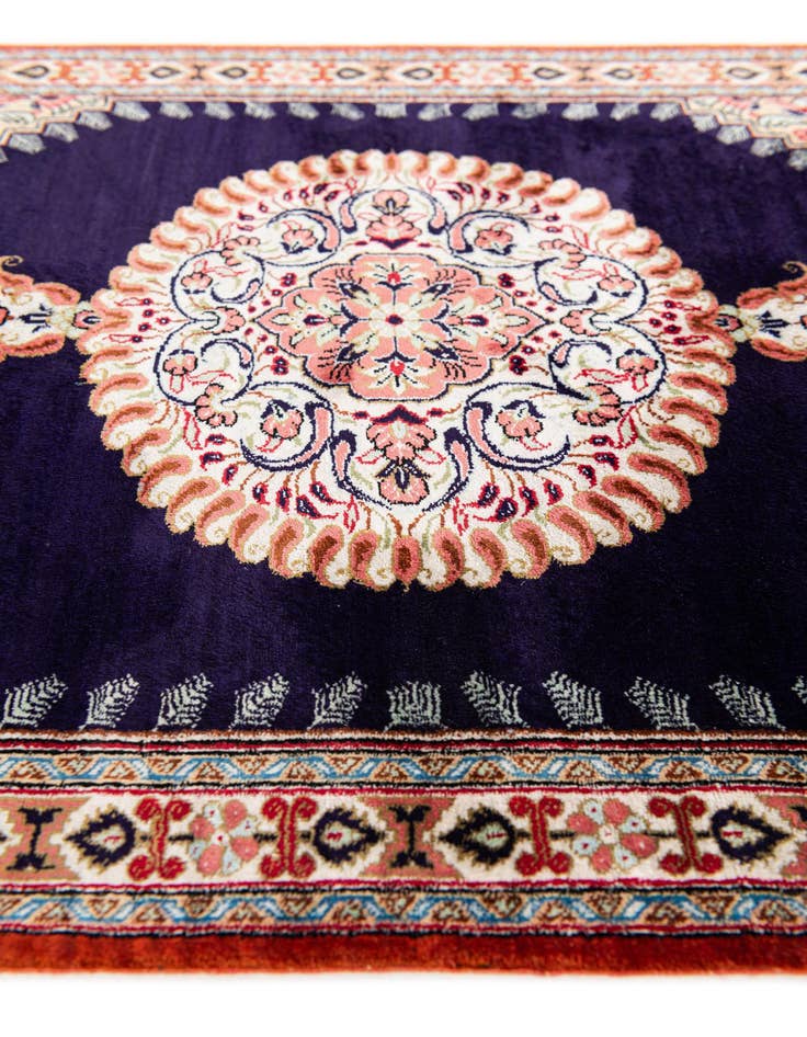 Detail image of  1' 10 x 2' 9  Hand Knotted Ghom Silk Persian Rug