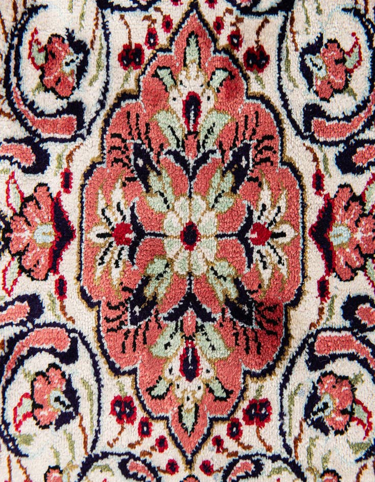 Detail image of  1' 10 x 2' 9  Hand Knotted Ghom Silk Persian Rug