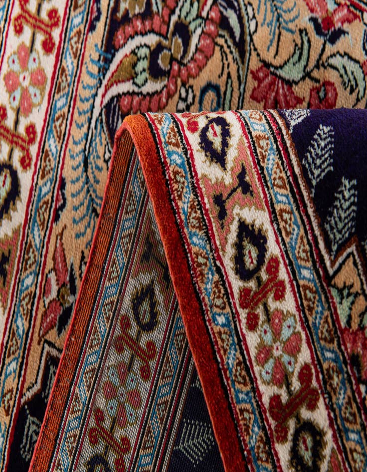 Detail image of  1' 10 x 2' 9  Hand Knotted Ghom Silk Persian Rug