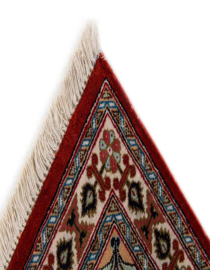 Detail image of  1' 10 x 2' 9  Hand Knotted Ghom Silk Persian Rug