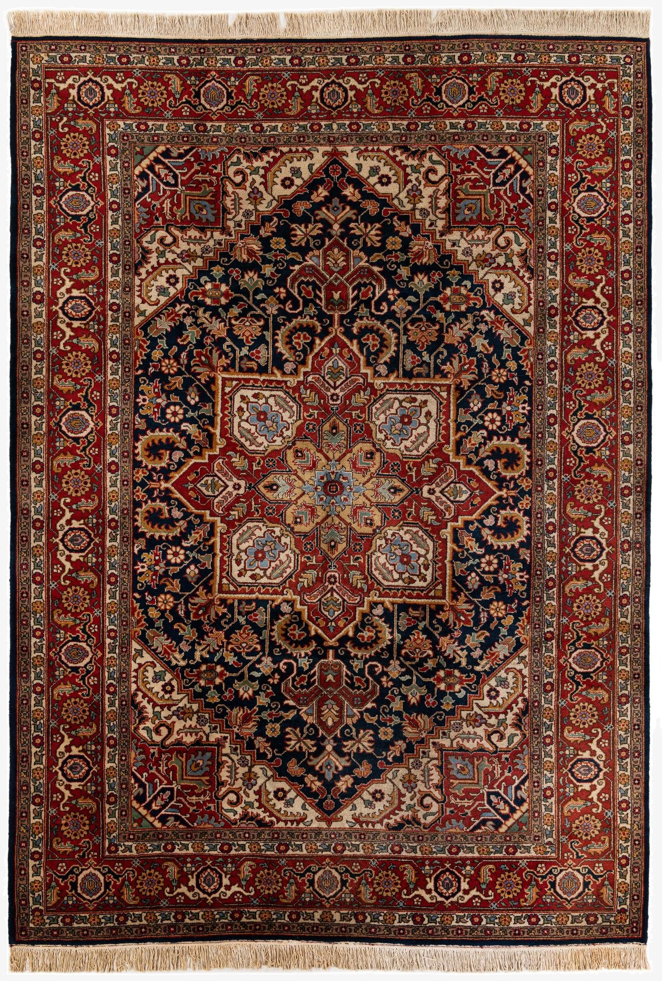  7' 5 x 10' 6  Hand Knotted Hamedan Persian Wool Rug