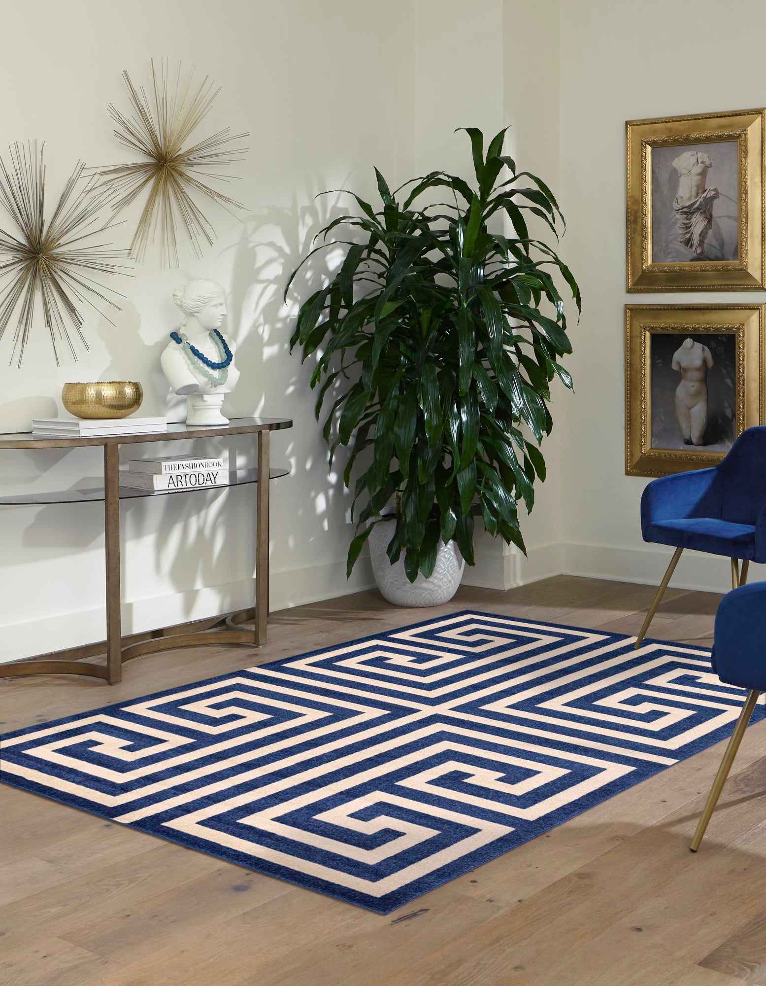Navy Blue 3' 3 x 5' 3 Hera Rug | Rugs.com