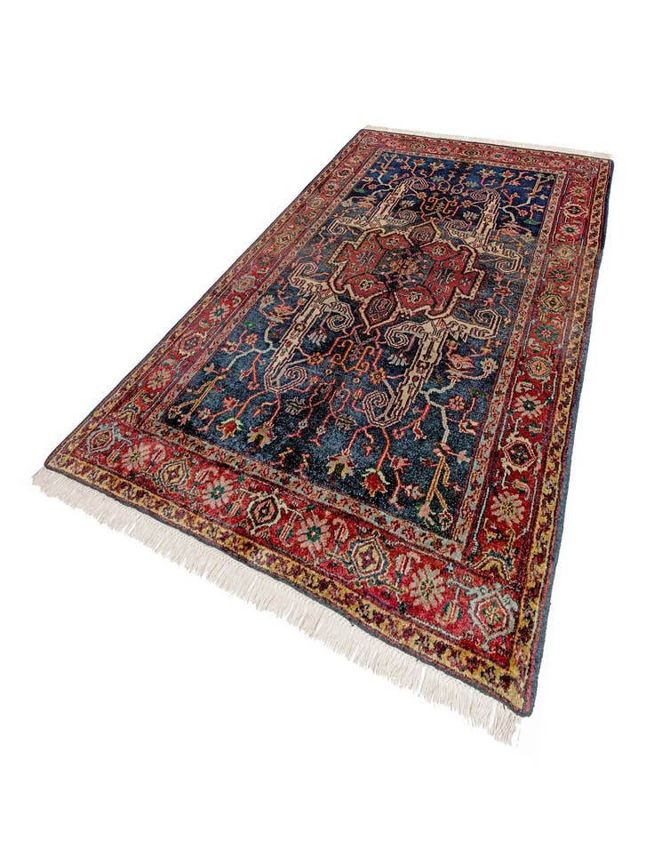 Detail image of  5' 6 x 7' 10  Hand Knotted Heriz Wool Rug