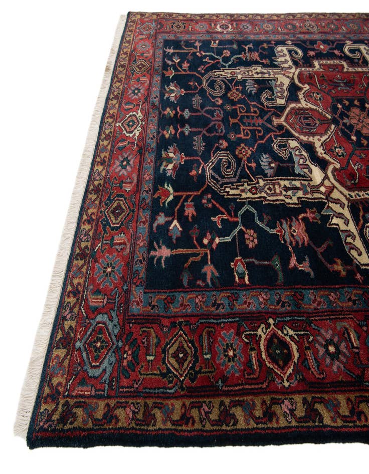 Detail image of  6' 7 x 9' 10  Hand Knotted Heriz Wool Rug