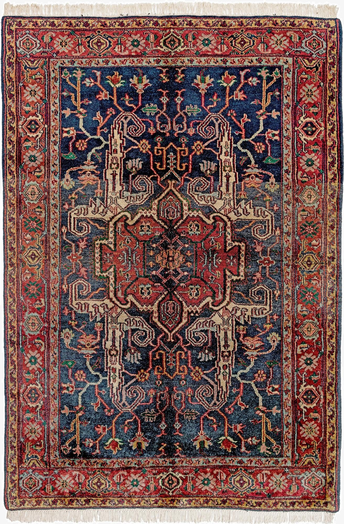  5' 6 x 7' 10  Hand Knotted Heriz Wool Rug