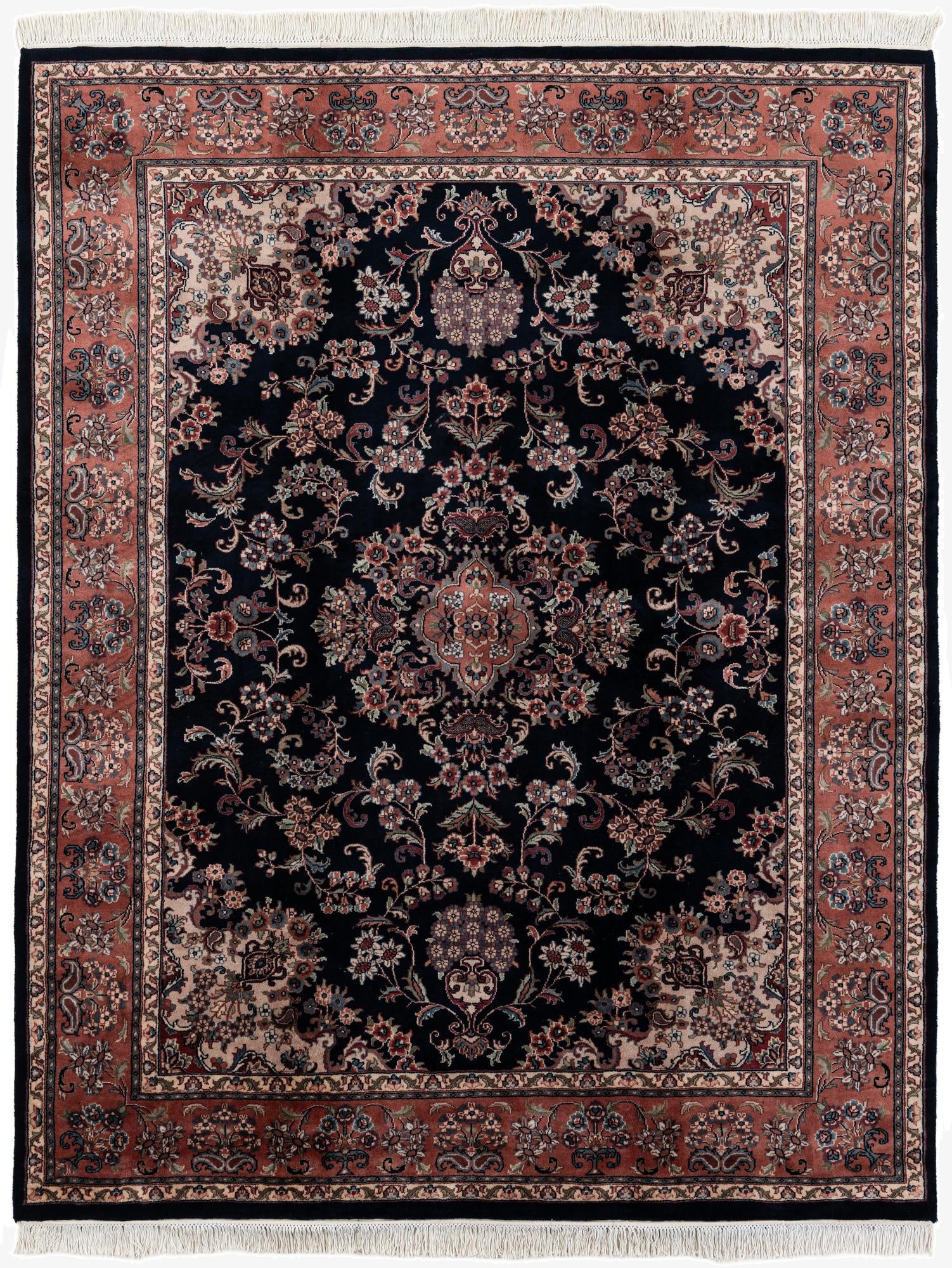  6' 7 x 8' 5  Hand Knotted Jaipur Agra Wool Rug