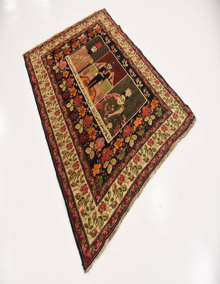 Detail image of  4' 4 x 5' 9  Hand Knotted Karabakh Wool Rug