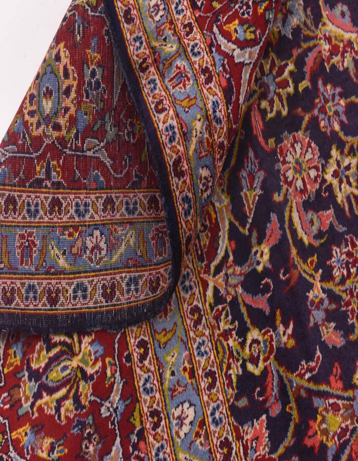 Detail image of  9' 10 x 12' 8  Hand Knotted Kashan Persian Wool Rug