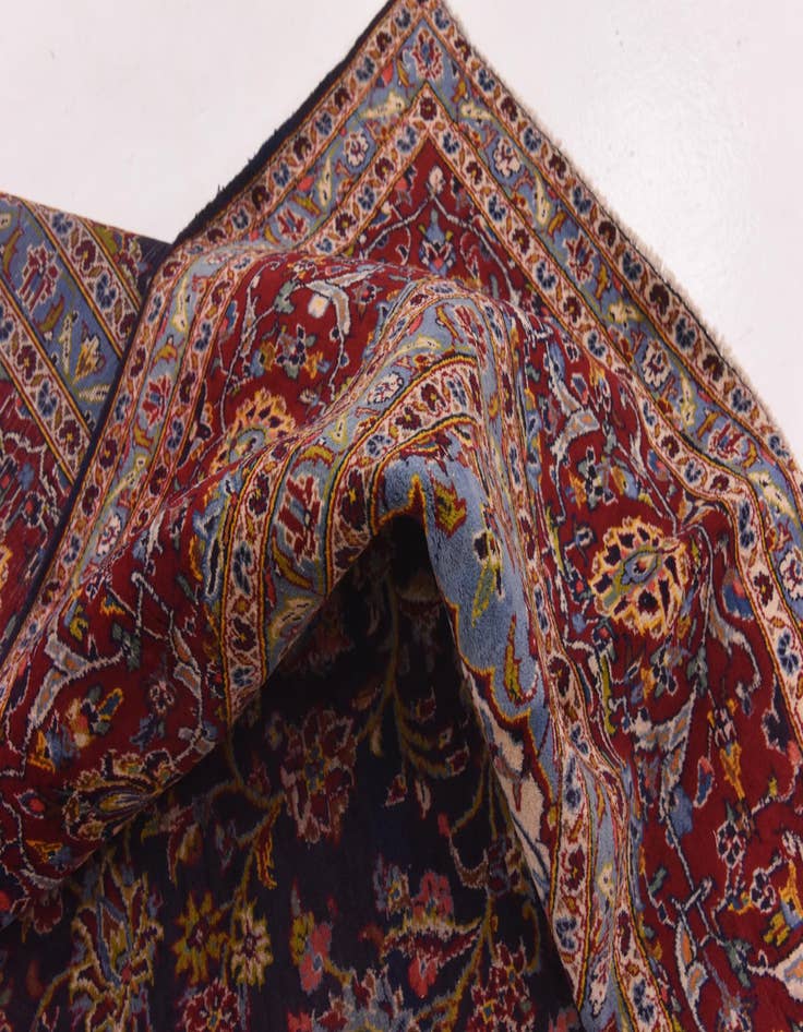 Detail image of  9' 10 x 12' 8  Hand Knotted Kashan Persian Wool Rug